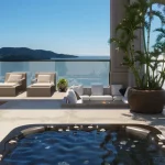 Piedra coralina para terrazas modernas